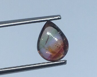 AAA Bi-Color Tourmaline Cabochon Gemstone, Jewelry Making (5.5x7x3.5mm) Natural Tourmaline Cabochon, Bio Color Tourmaline Cabochon