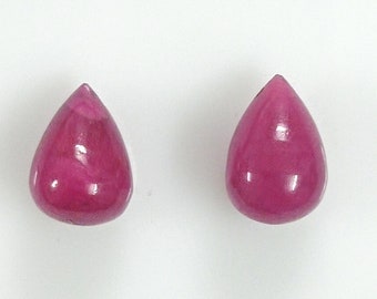 Natural Pink Ruby Teardrop Gemstones, Natural Ruby Drop, Ruby Top Quality Drops, Ruby Jewelry Making (2 Piece)