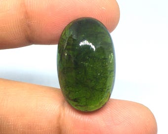 Green Tourmaline Cabochon, Loose Gemstone (26x17x9.5mm) Natural Tourmaline Oval Cabochon, Tourmaline Green Cabochon, Tourmaline Gemstone
