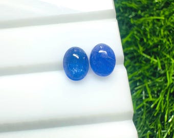 Natural Tanzania Tanzanite  Cabochon Gemstone Pair, AAA Quality (7.5-8mm)