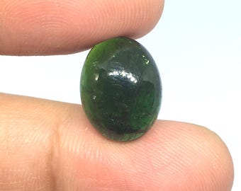 AAA Bi-Color Tourmaline Cabochon, Natural Green Tourmaline Cabochons Loose Gemstone (16x12x6mm)