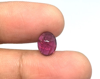 AAA Rubellite Tourmaline Cabochon, Loose Gemstone, Tourmaline Pink Cabochon, Tourmaline Big Size Cabochon Oval (9.5x7.5x4mm)
