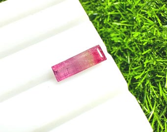 Faceted Bio-Color Tourmaline cut stone Pink Tourmaline  Tourmaline Top Quality Tourmaline Tourmaline Gemstone: Baguette Cut, (15x5x4mm)