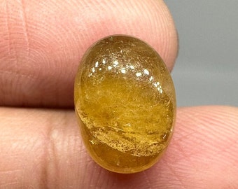 AAA Yellow Tourmaline Cabochon:7.5 Carat Loose Gemstone Natural Tourmaline Cabochon, Tourmaline Yellow Cabochon, Tourmaline Big Size Cabs
