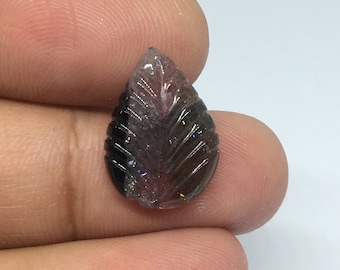 Tourmaline Leaf, Tourmaline Carving, Handmade Carving, Tourmaline Gemstone, Tourmaline, Gemstone Carving Leaf, Handmade Carving Leaf