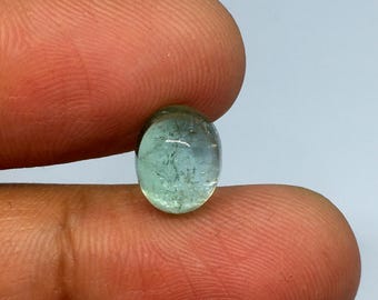 AAA Bi-Color Tourmaline Cabochon, Loose Gemstone (8x10x6mm) Natural Tourmaline, White Rare Color Tourmaline Cabochon, Tourmaline Cabs,