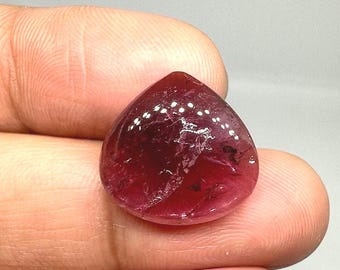 AAA Pink Turmalin Cabochon: Pink Turmalin Cabochon, Pink Turmalin Tropfenform, Turmalin loser Stein, Edelstein 11 Ct, 17.30 x 18 mm
