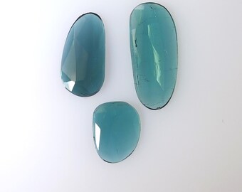 Natural Paraiba Tourmaline Rose Cut Pair Tourmaline Gemstone Pair Blue Tourmaline Gemstone Rose Cut 8MM TO 14MM