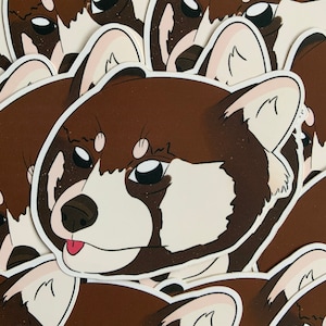 Frecher Roter Panda Matter Aufkleber – Cheeky Red Panda Matt Sticker
