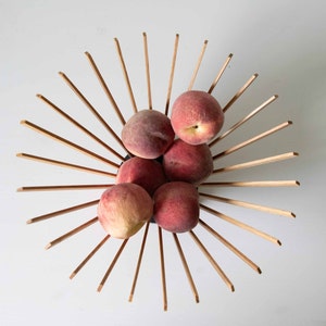 Marisha fruit bowl made of oak or walnut wood and concrete small in different variants image 2