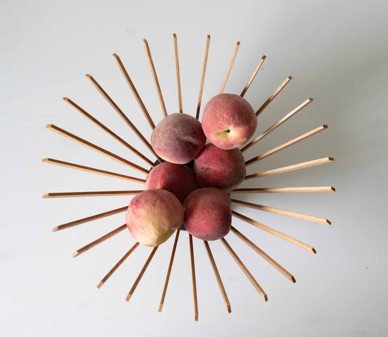 Marisha fruit bowl made of oak or walnut wood and concrete small in different variants image 2