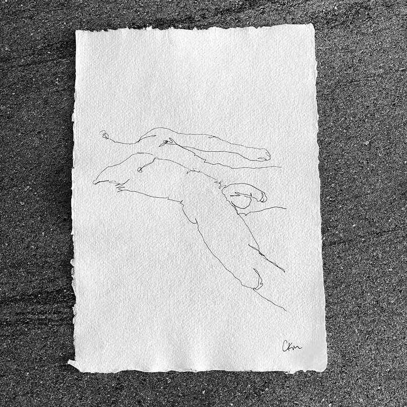 Joe 2 Male Nude Life Drawing Line Art Hand Sketch Ink | Etsy