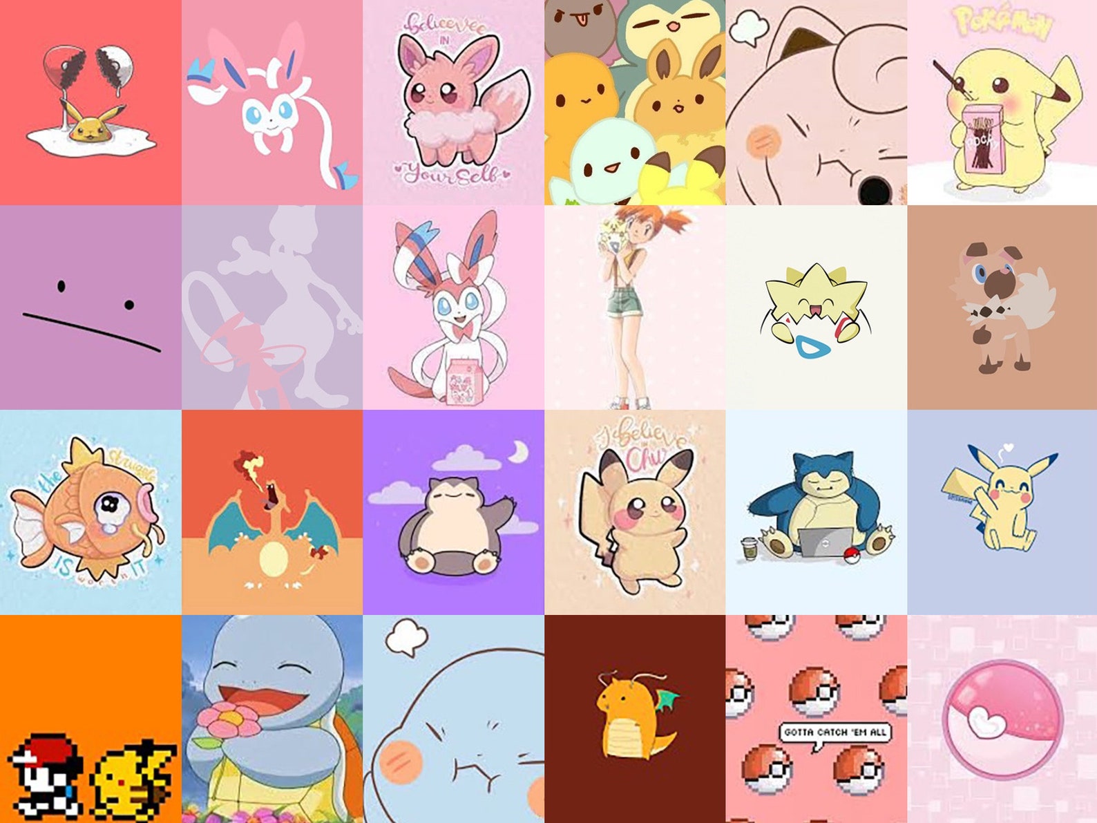 72 PCS Cute Aesthetic Pokémon Wall Collage Kit Anime Room | Etsy