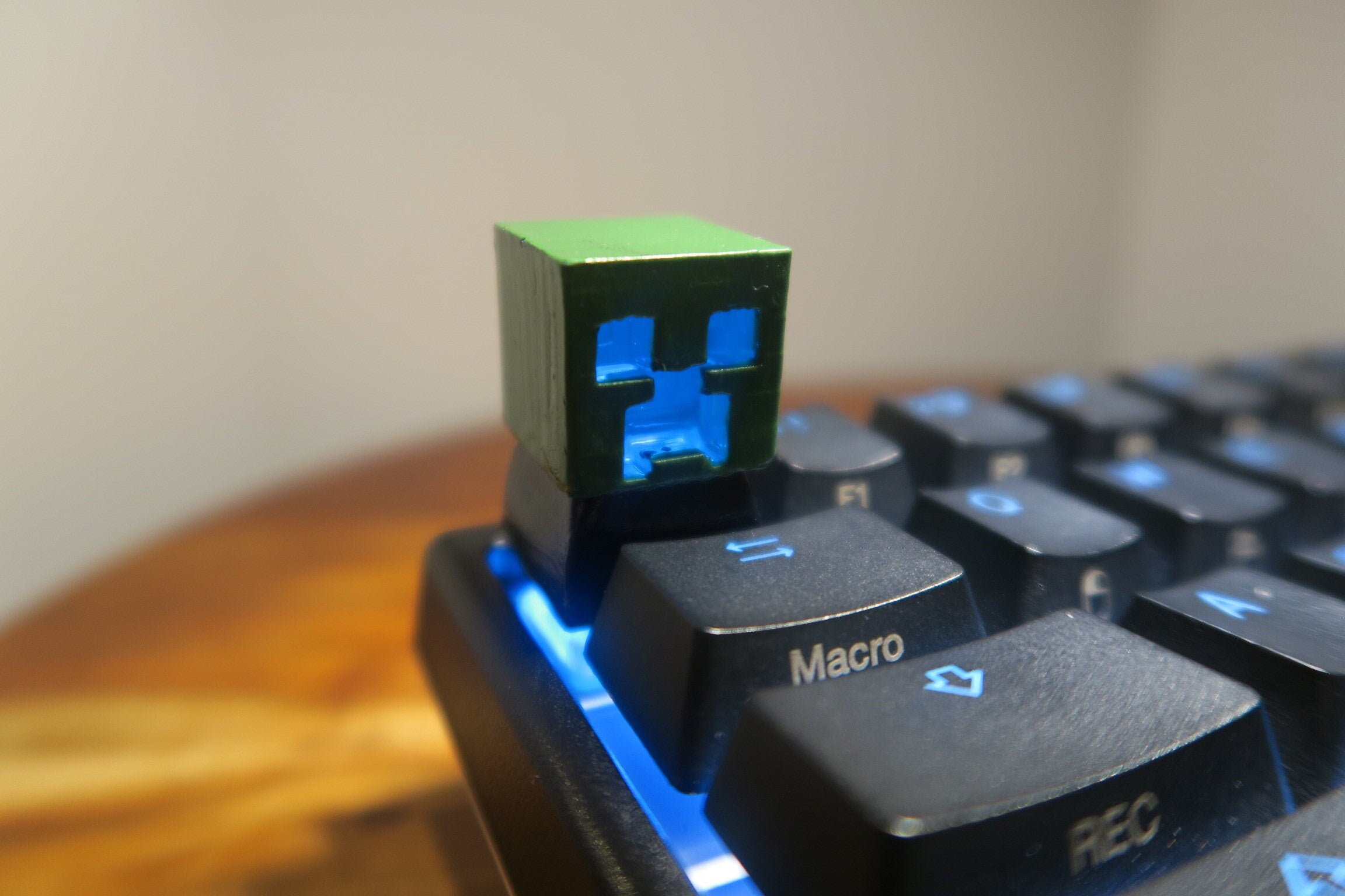 Creeper Head Keycap Minecraft Backlit LED Hand Painted Etsy