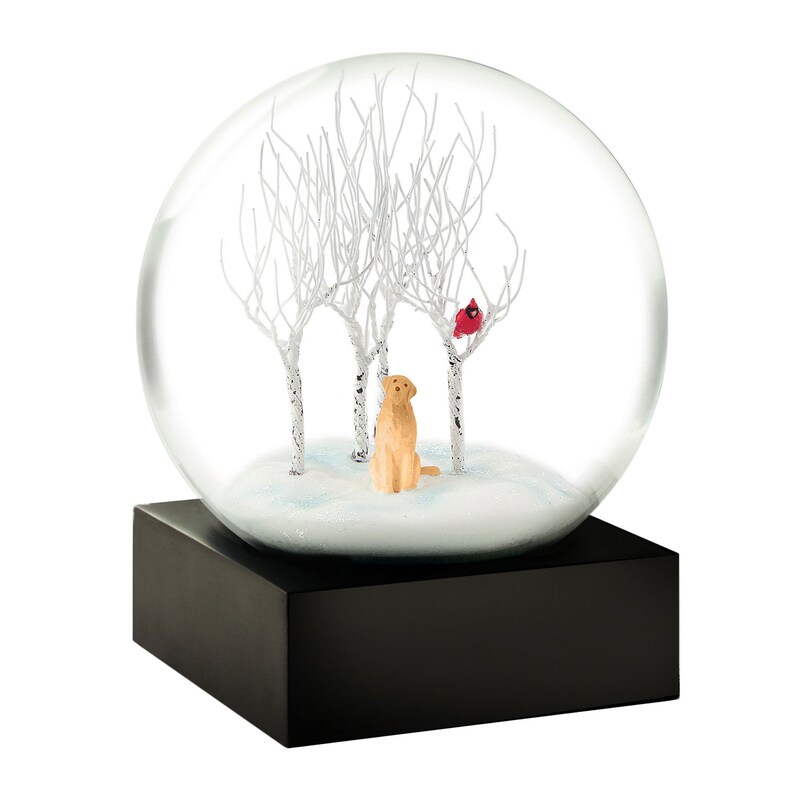 Golden Labrador Retriever in Woods Snow Globe by Etsy