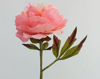 Peonía de papel crepé