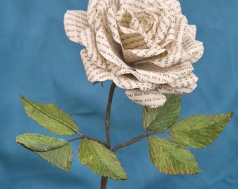 Personalised Paper Rose. Handmade Custom Birthday or Anniversary Gift.
