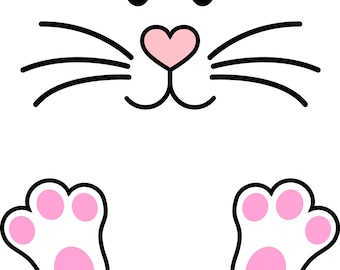 Bunny Face , Cute Easter svg , Cute Bunny Face svg, Bunny Face, Easter, Cut File, SVG, Printable Image, Iron On, Digital Image