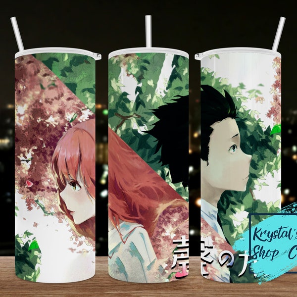 A Silent Voice, Japanese Classic, Anime Movie, 20oz Skinny Tumbler, Straight, 20 oz. Designs, Sublimation, tumbler designs,  PNG file,