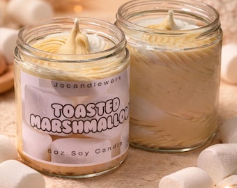 Toasted Marshmallow Candle, 8oz Whipped Soy Candle