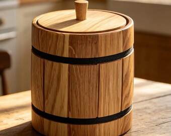 Handmade Wooden Storage Container with Lid | Wooden Canister | Kitchen Storage | Salt, Coffee, Tea & Spice Jar | Rustic Decor