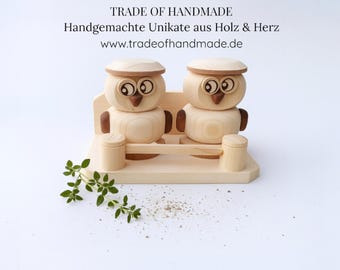 Wooden salt and pepper shakers – Handmade kitchen accessories, natural table decoration, rustic wedding decoration, sustainable gift idea