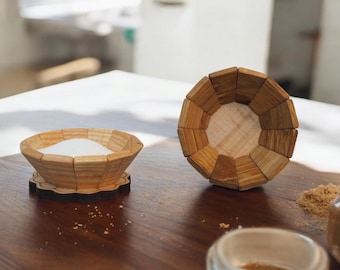 Cuenco de madera hecho a mano – especiero de haya – decoración rústica de cocina – cuenco natural para servir – idea de regalo única