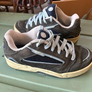 AIRWALK Skater Flip Vintage 90&#39;s Chunky Sneakers Shoes Men’s Size 7 Blue Suede