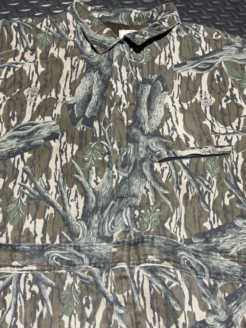 ヴィンテージ Mossy Oak ハンティング用断熱カバーオール メンズ XL カモフラージュ柄 80年代 90年代 アメリカ製 画像 3