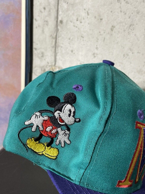 Rare Mickey Mouse Disney 90s Snapback Hat Cap New… - image 4