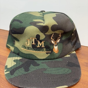 Vintage 90s Whitetail Deer Camo Hat Cap SnapBack Hunting Archery