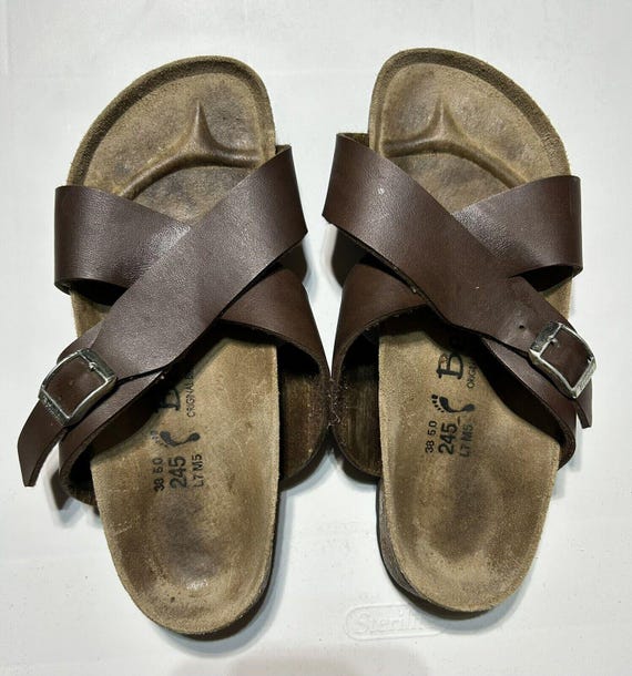 Birkenstock Bertula Slip on Comfort Sandal 38 Brown 245 L7 M5 Birkenstock Etsy