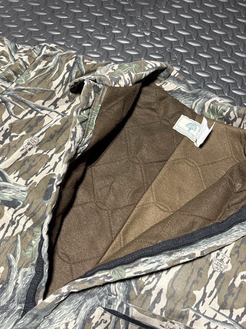 ヴィンテージ Mossy Oak ハンティング用断熱カバーオール メンズ XL カモフラージュ柄 80年代 90年代 アメリカ製 画像 8