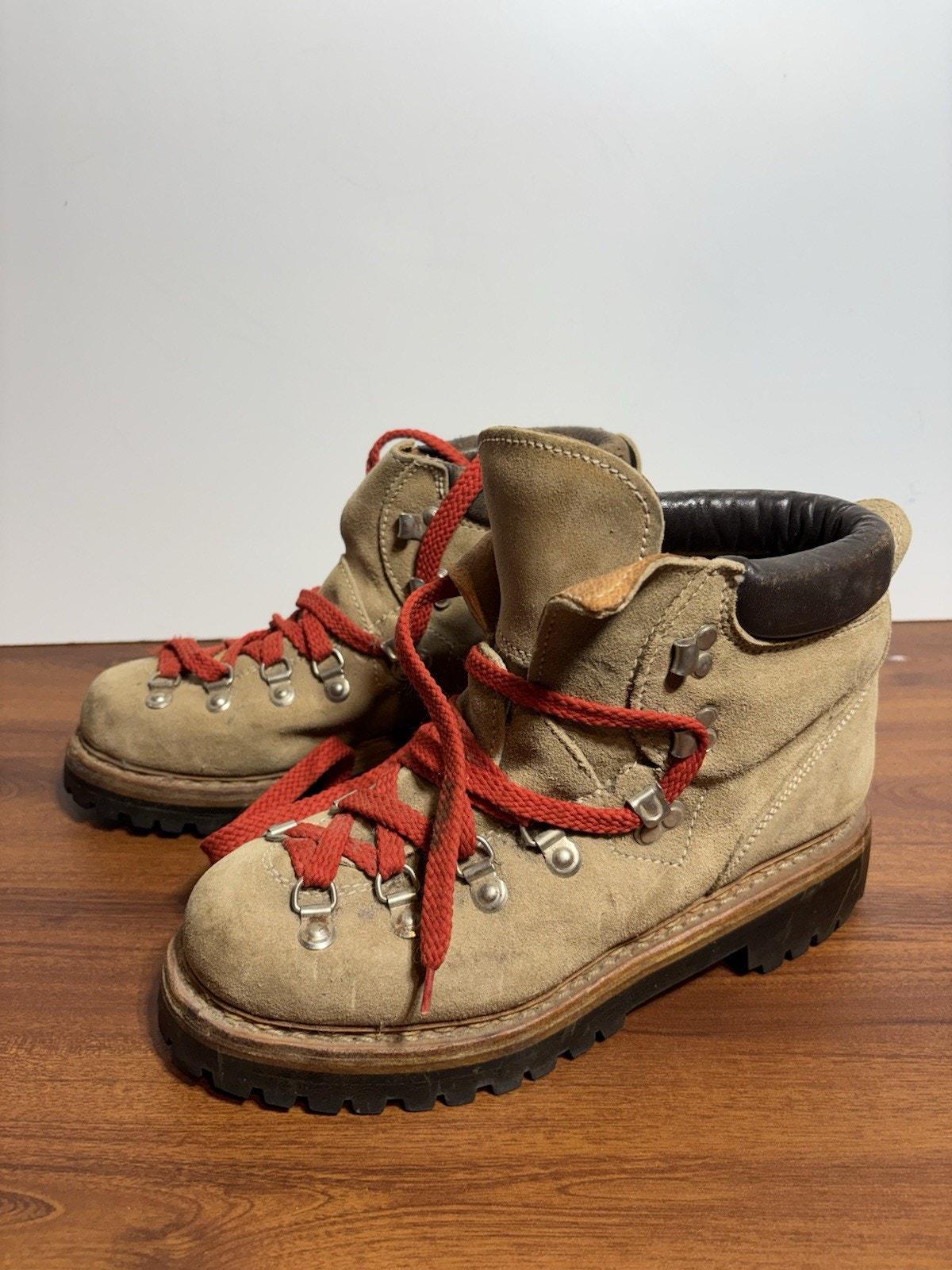 Vintage Kinney Mountaineering Leather Boots Made Italy Size 