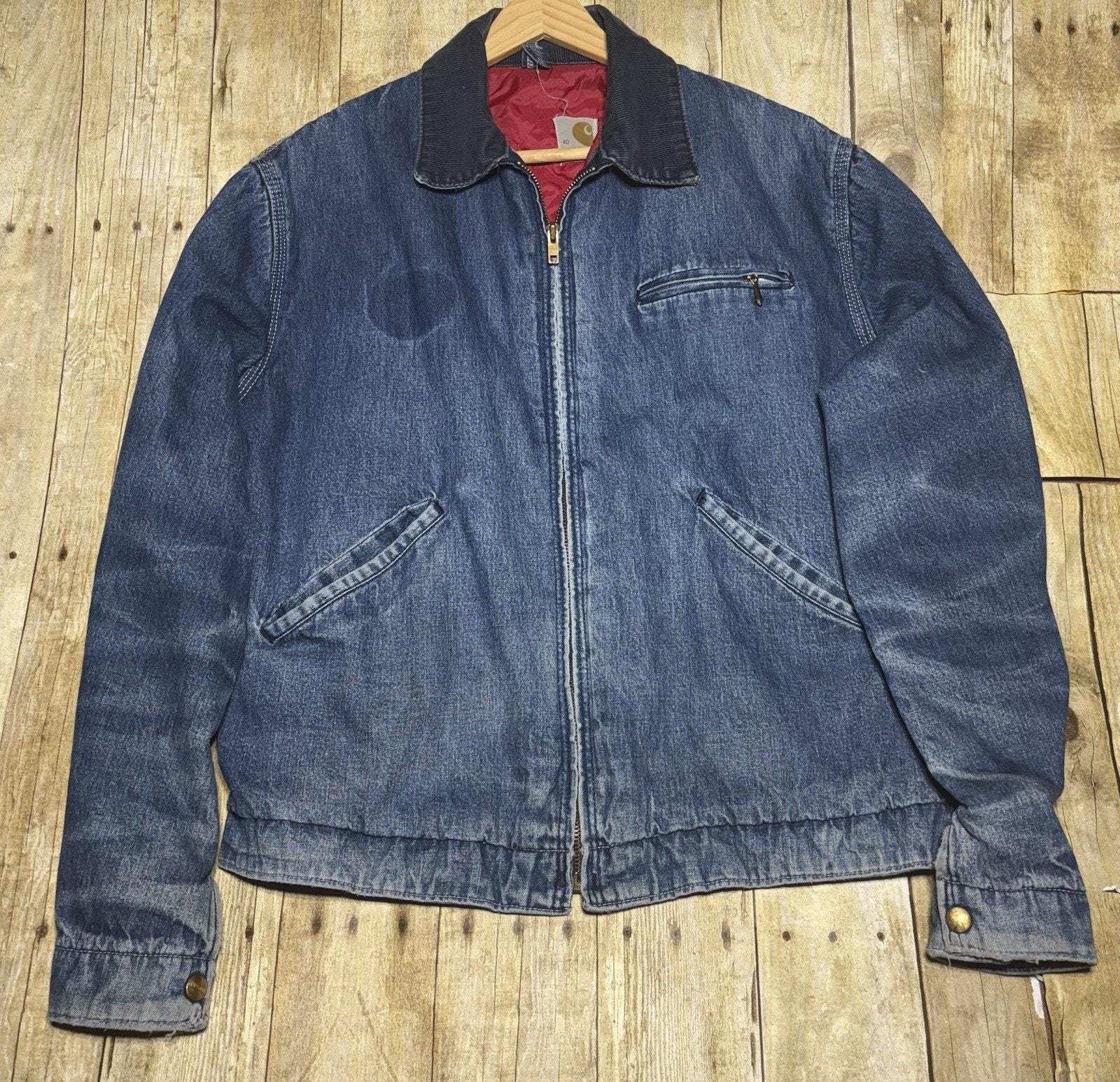 Blue Carhartt Detroit Jacket - Etsy