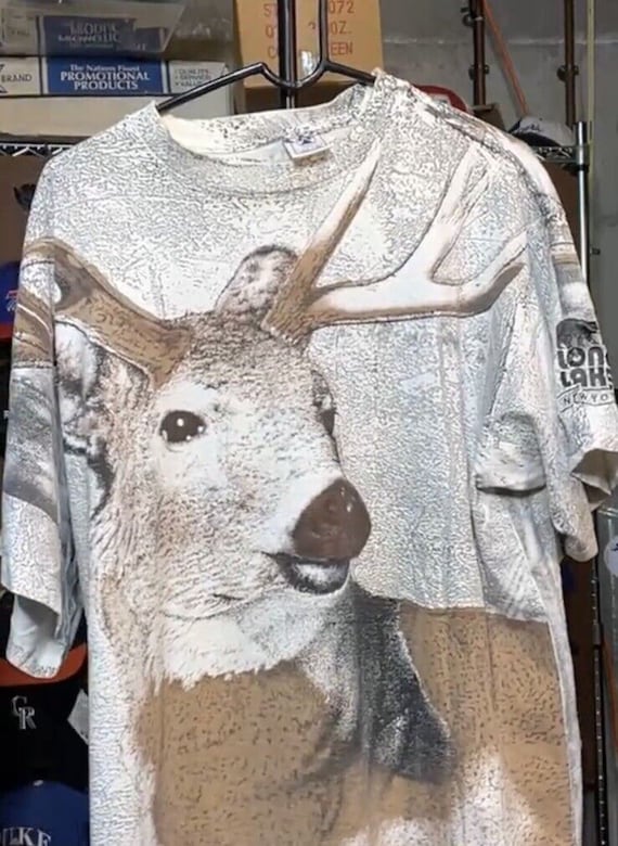 Vintage Deer Shirt All Over Print Sz XL - 2XL Buc… - image 1