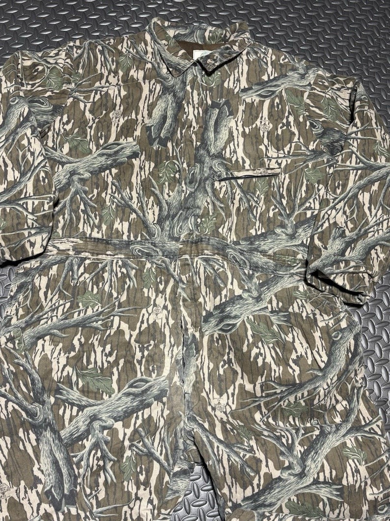 ヴィンテージ Mossy Oak ハンティング用断熱カバーオール メンズ XL カモフラージュ柄 80年代 90年代 アメリカ製 画像 2