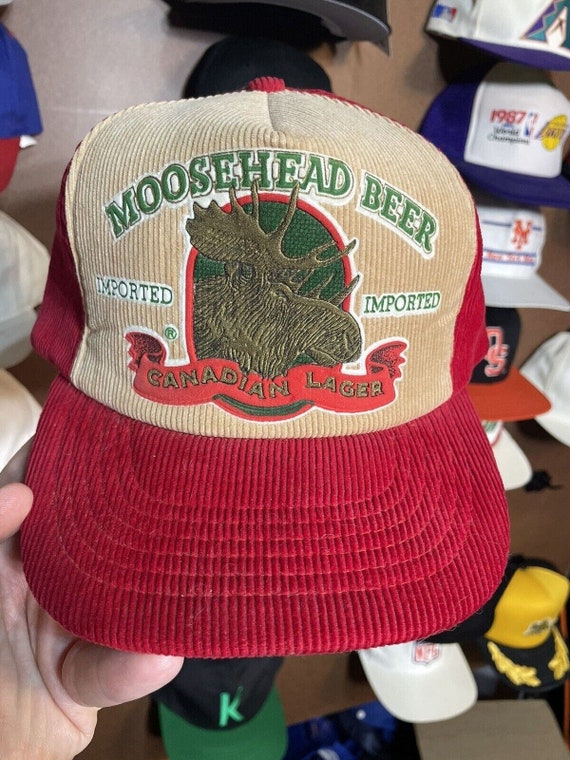 Vintage 80s Moosehead Beer Corduroy Snapback