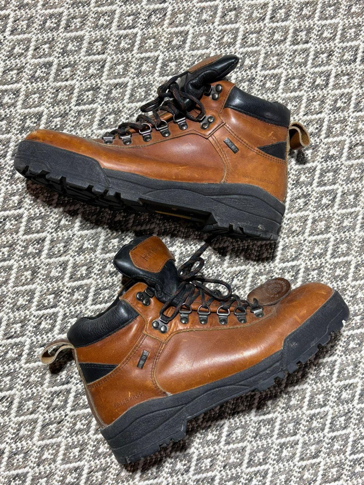 Vintage HH Brown Leather Hiking Boots - Mens Size 8 HH Brown Duck Feet Boots 8 main image 2