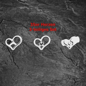 Heart cookie cutters NEW with ejector cookie cutter 35er Set 3-teilig