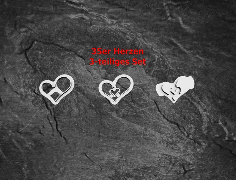 Heart cookie cutters NEW with ejector cookie cutter 35er Set 3-teilig