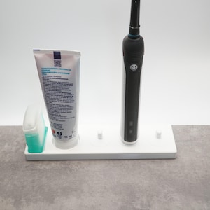Zahnbürstenhalter kompatibel zu Oral B + Zahnseide und Zahnpasta Aufbewahrung