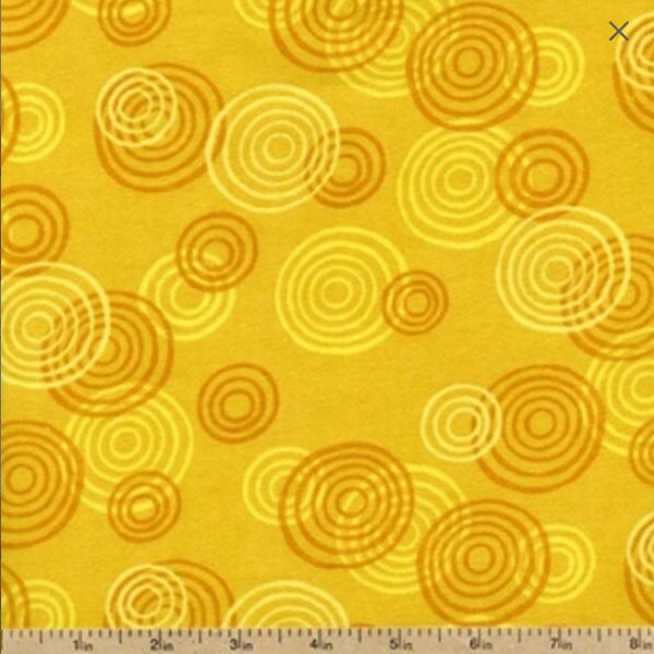 Jungle Buddies Yellow Large Swirls Flannel by Wilmington Prints 1/2 Yard 100% Designer Cotton by Viv Eisner 1931-858W