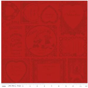 Take Heart - Heart Framed Blender rood voor Riley Blake Designs 1/2 Yard 100% designerkatoen van J. Wecker Frisch C15385 ROOD