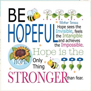 Fabric Art Panel 6in Be Hopeful AP6116