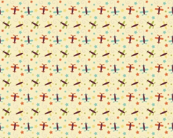 Oh Boy! Planes Yellow di Riley Blake Designs Tessuto in flanella 100% di design da 1/2 iarda di Lori Whitlock F3303-GIALLO