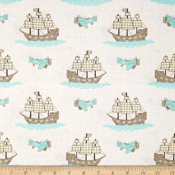 Storybook Pirates and Planes Cloud by Moda 1/2 Yard 100% Designer Cotton Designed by Kate & Birdie 13112 11