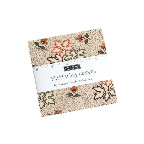 Fluttering Leaves by Moda Designs 42 5" Precut Squares Charm Pack 100% Designer Cotton Fabric by Kansas Troubles Quilters 9730PP