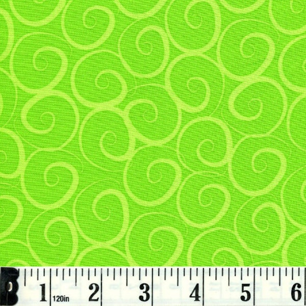 Boutique Brights Swirl Lime by RJR Fabrics 1/2 Yard 100% Designer Cotton by Sue Marsh 2294-3