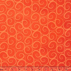 Boutique Brights Swirl Orange by RJR Fabrics 1/2 Yard 100% Designer Cotton by Sue Marsh 2294-6